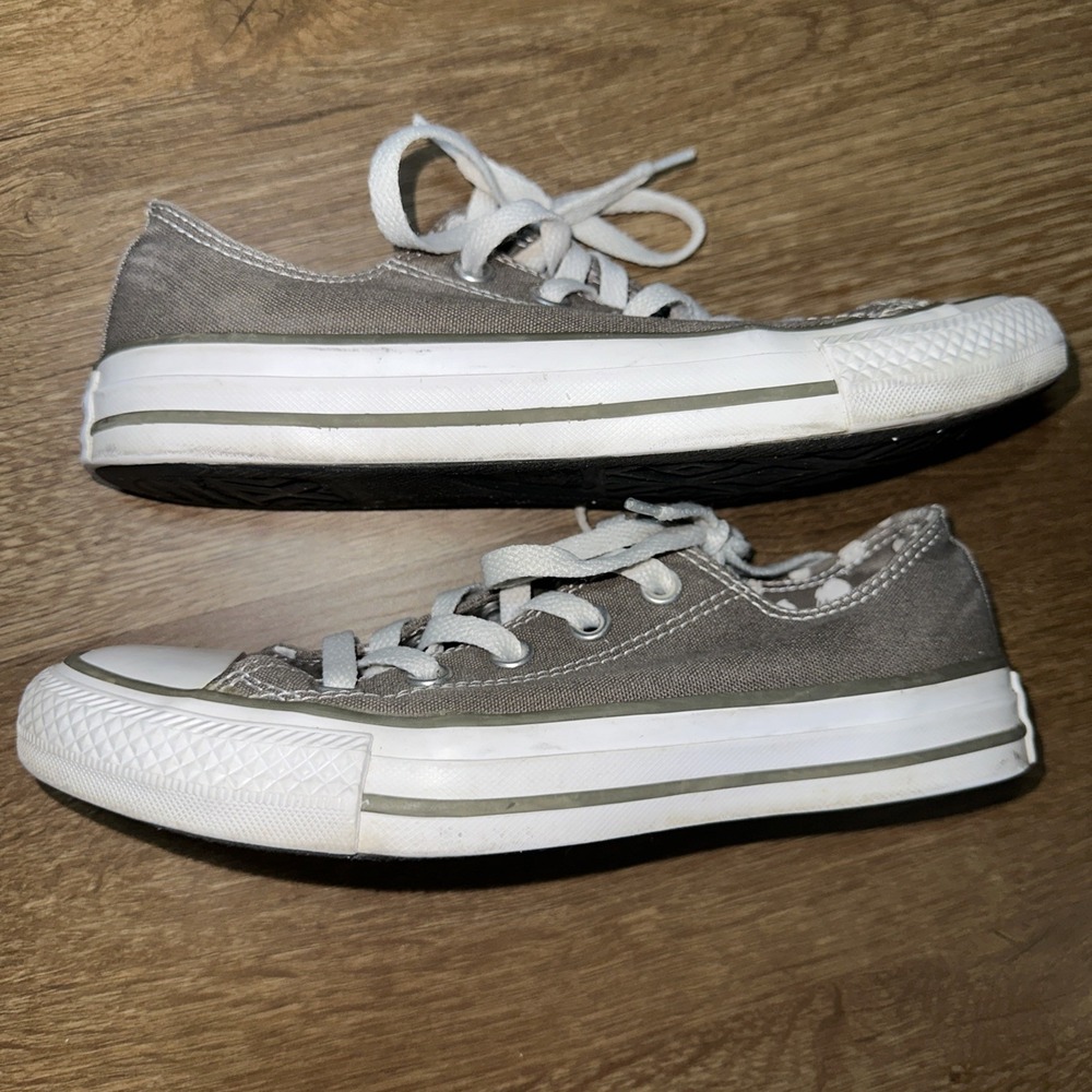Converse Chuck Taylor All Star Low Top Gray Canvas Sneakers Polka Dot Lining 6.5 - Picture 7 of 10